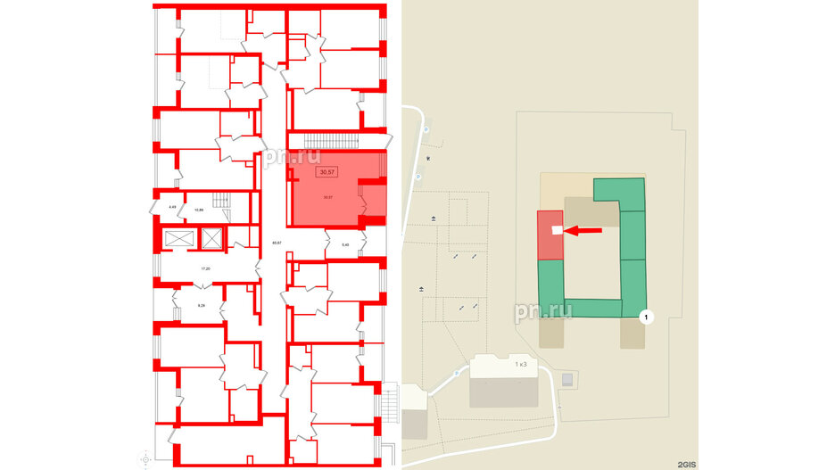 Помещение в ЖК Аквилон VERBA, 30.57 м², 1 этаж