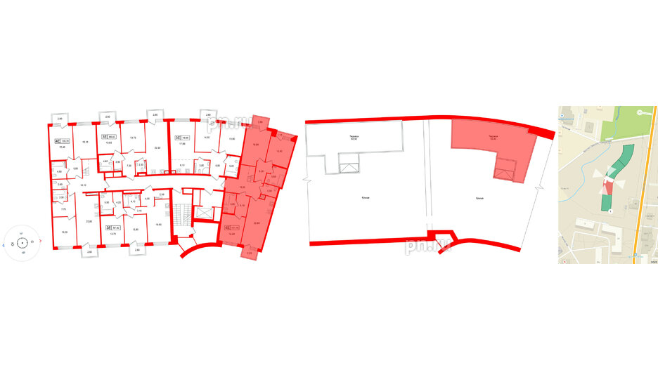Квартира в ЖК «Цвет Зеленогорска», 3 комнатная, 101.1 м², 4 этаж