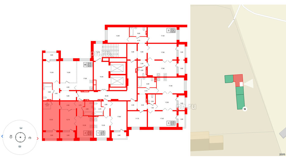 Квартира в ЖК Сибирь, 2 комнатная, 64.4 м², 5 этаж
