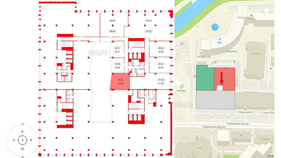 Помещение в ЖК БЦ ELEMENT PRIME, 81.85 м², 7 этаж