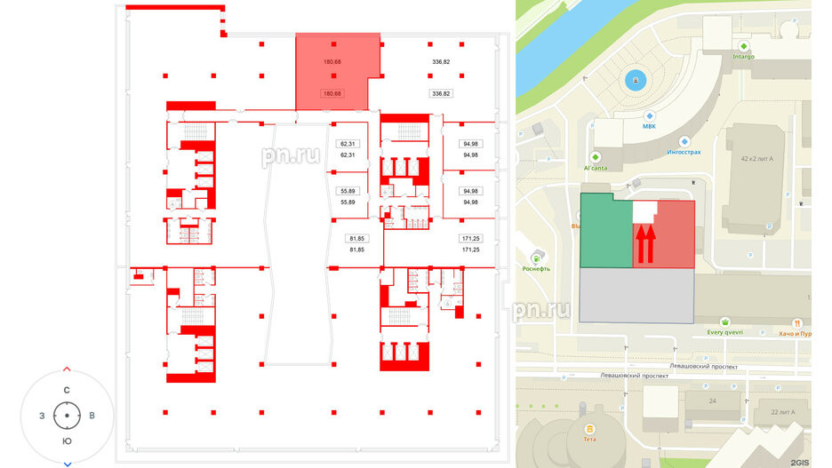 Помещение в ЖК БЦ ELEMENT PRIME, 180.68 м², 8 этаж