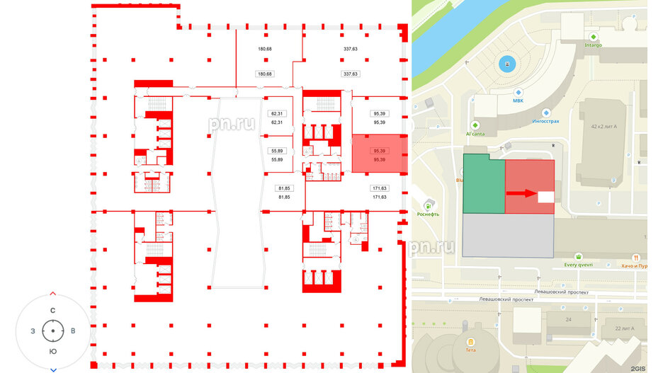 Помещение в ЖК БЦ ELEMENT PRIME, 95.39 м², 3 этаж