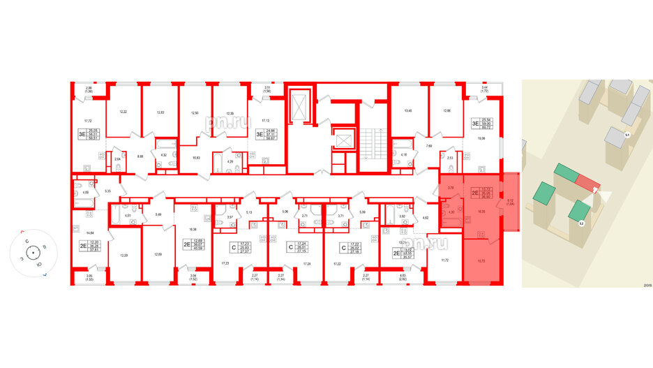 Квартира в ЖК «Имена», 1 комнатная, 36.9 м², 11 этаж