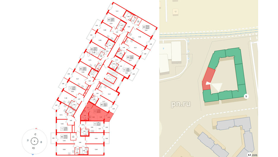 Квартира в ЖК «Любоград», студия, 28.19 м², 4 этаж