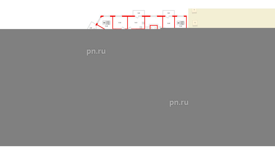 Квартира в ЖК «Любоград», 2 комнатная, 55.37 м², 4 этаж