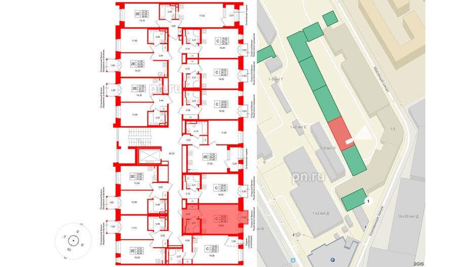 Квартира в ЖК «Аристократ», студия, 24.11 м², 4 этаж