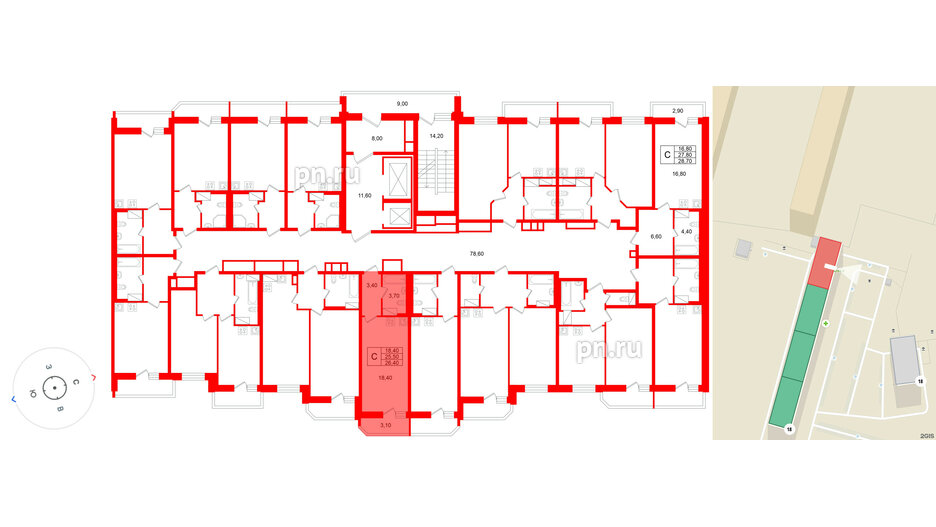 Квартира в ЖК «Яркий», студия, 25.5 м², 6 этаж