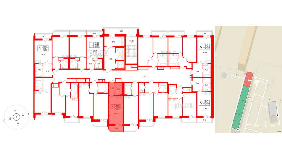Квартира в ЖК «Яркий», студия, 25.4 м², 11 этаж