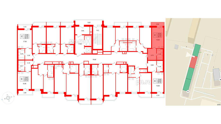 Квартира в ЖК «Яркий», студия, 27.8 м², 12 этаж