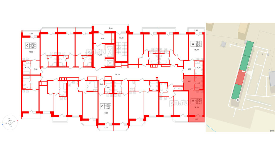 Квартира в ЖК «Яркий», студия, 26.9 м², 6 этаж