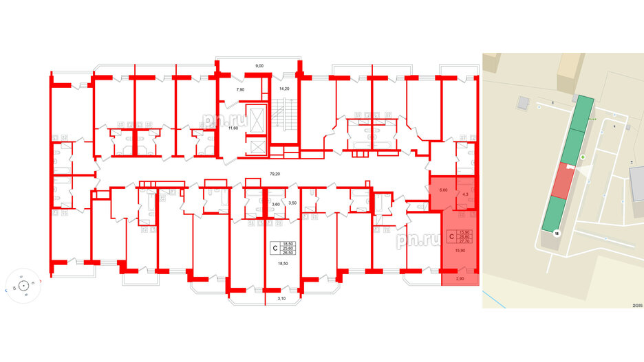 Квартира в ЖК «Яркий», студия, 26.8 м², 7 этаж