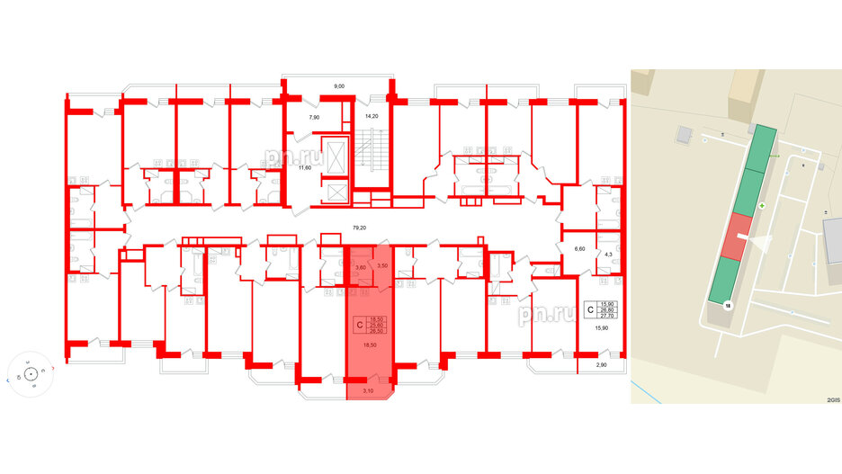 Квартира в ЖК «Яркий», студия, 25.6 м², 7 этаж