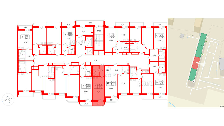 Квартира в ЖК «Яркий», студия, 25.4 м², 8 этаж