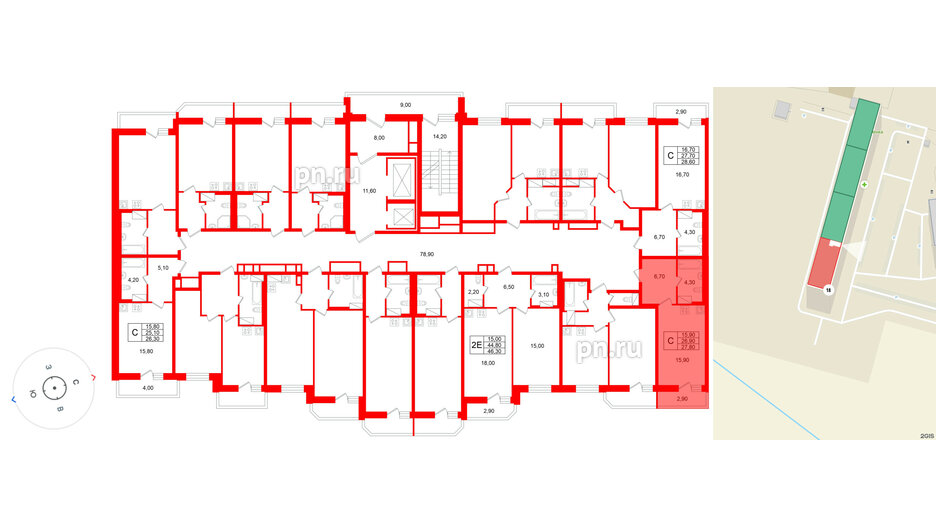 Квартира в ЖК «Яркий», студия, 26.9 м², 12 этаж