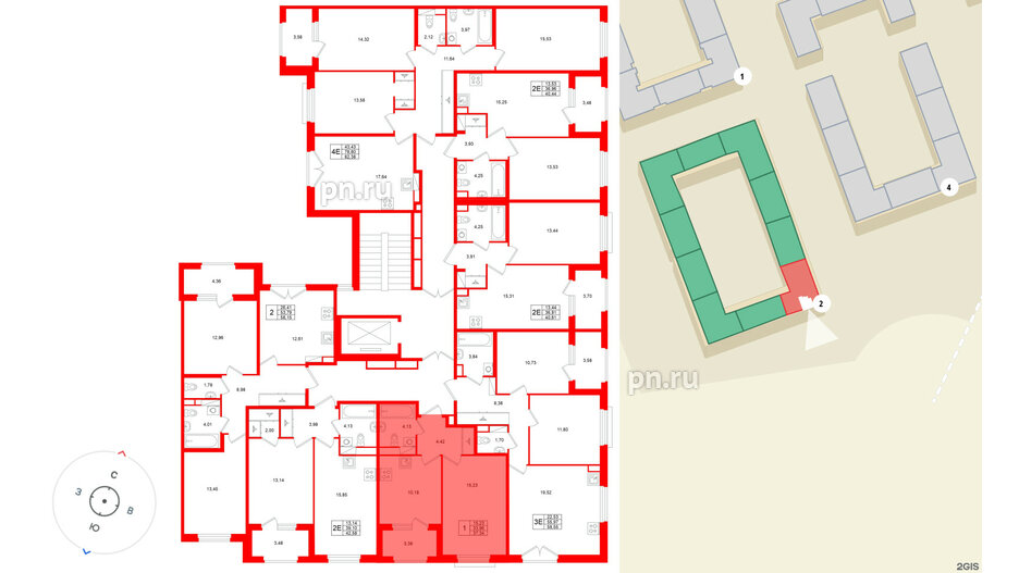 Квартира в ЖК «Дубровский», 1 комнатная, 33.96 м², 4 этаж