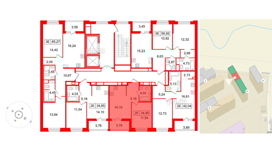 Квартира в ЖК «Ультра Сити 3.0», 1 комнатная, 34.85 м², 10 этаж