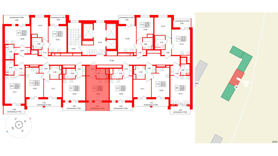 Квартира в ЖК «Город звёзд», студия, 22.58 м², 6 этаж