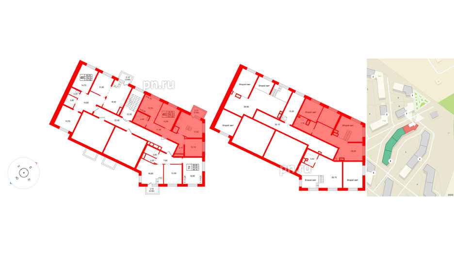 Квартира в ЖК «Шотландия», 3 комнатная, 106.1 м², 3 этаж