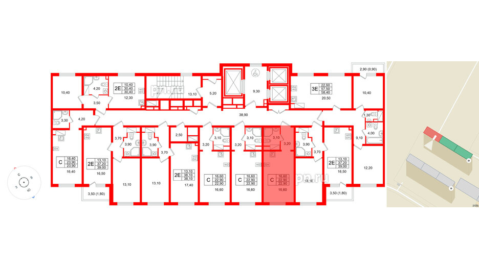 Квартира в ЖК «Ручьи–2», студия, 22.9 м², 7 этаж