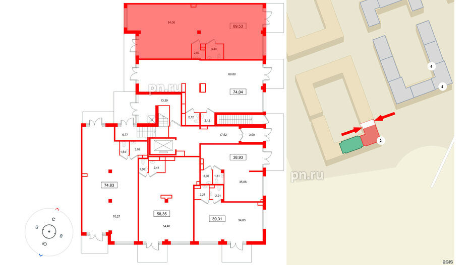 Помещение в ЖК Дубровский, 89.53 м², 1 этаж