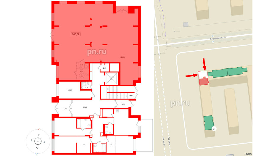 Помещение в ЖК Брусника в Новоселье, 205.6 м², 1 этаж