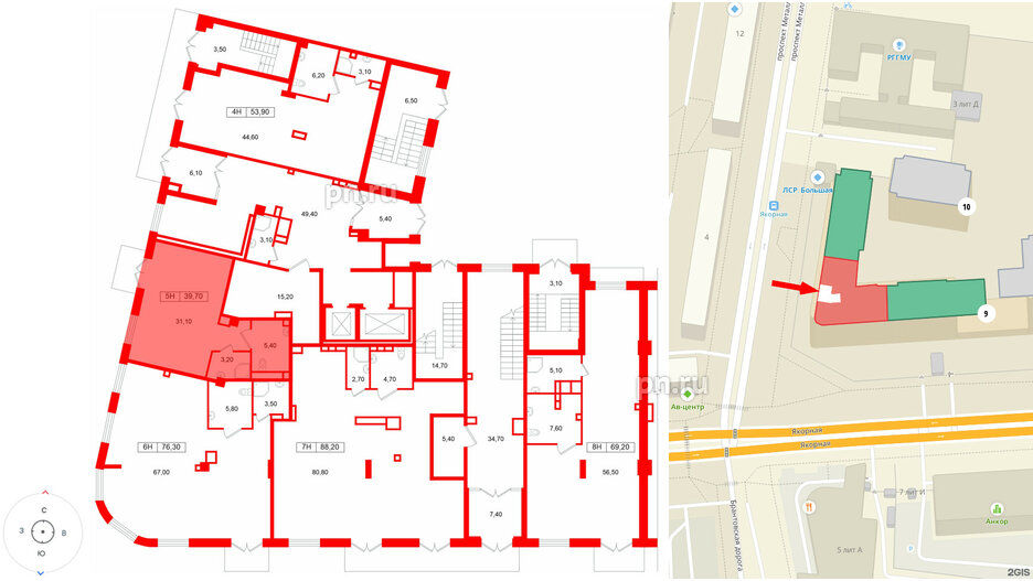 Помещение в ЖК Большая Охта., 39.7 м², 1 этаж