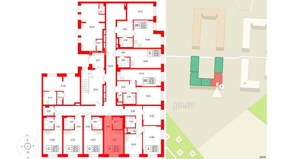 Квартира в ЖК «Аннино Сити», студия, 20.16 м², 1 этаж
