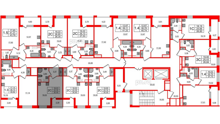 Квартира в ЖК Прайм Приморский, студия, 25.25 м², 8 этаж