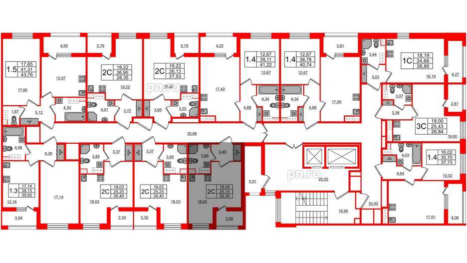 Квартира в ЖК Прайм Приморский, студия, 25.15 м², 10 этаж