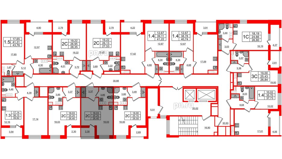 Квартира в ЖК Прайм Приморский, студия, 25.25 м², 12 этаж