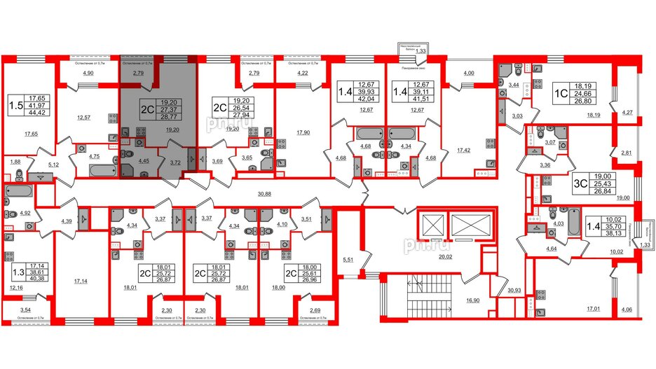 Квартира в ЖК Прайм Приморский, студия, 27.37 м², 3 этаж