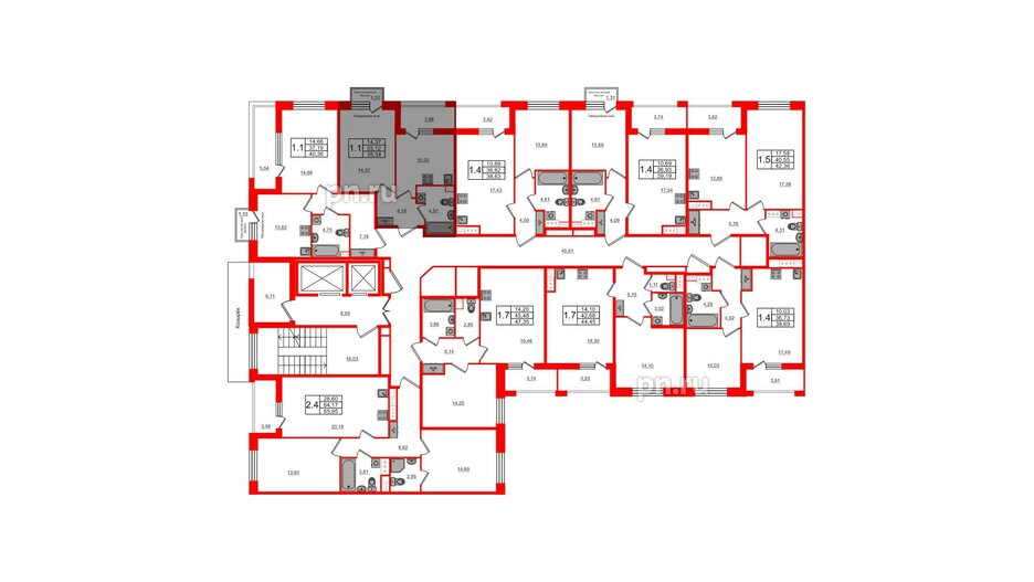 Квартира в ЖК Прайм Приморский, 1 комнатная, 33.12 м², 2 этаж