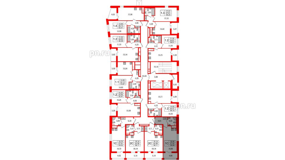 Квартира в ЖК Прайм Приморский, студия, 27.62 м², 12 этаж