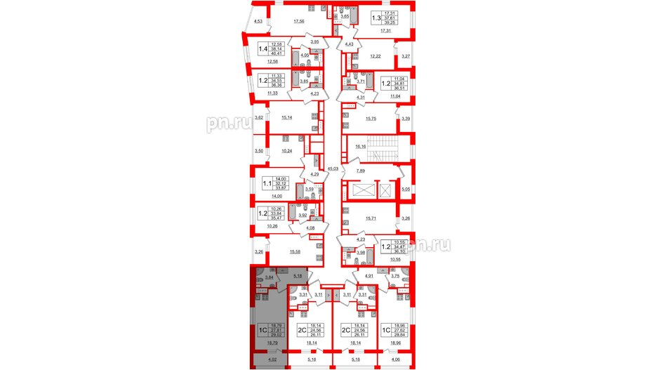 Квартира в ЖК Прайм Приморский, студия, 27.81 м², 11 этаж