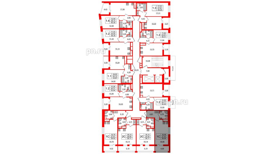 Квартира в ЖК Прайм Приморский, студия, 27.62 м², 2 этаж