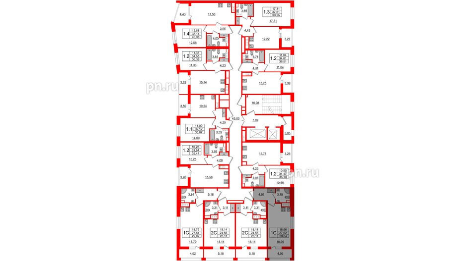 Квартира в ЖК Прайм Приморский, студия, 27.62 м², 3 этаж