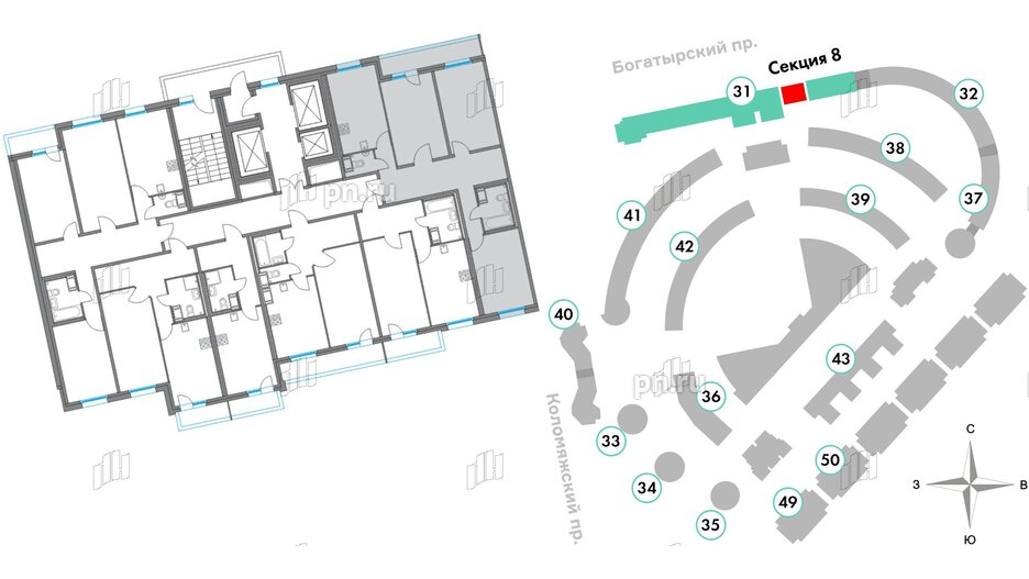 Квартира в ЖК Приморский квартал, 3 комнатная, 78.61 м², 18 этаж