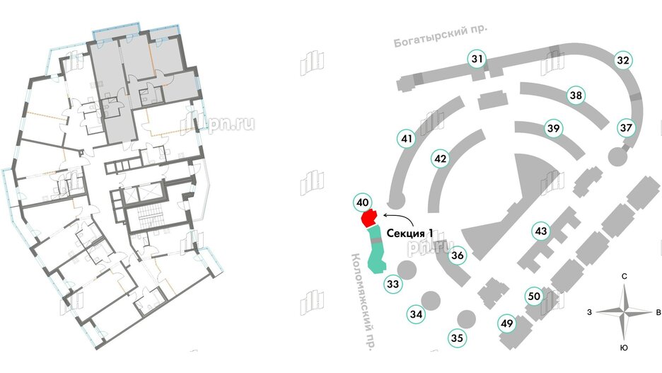 Квартира в ЖК Приморский квартал, 3 комнатная, 85.72 м², 3 этаж