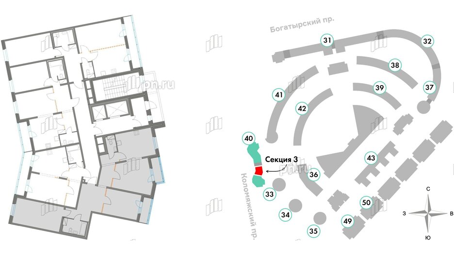 Квартира в ЖК Приморский квартал, 3 комнатная, 96.05 м², 4 этаж