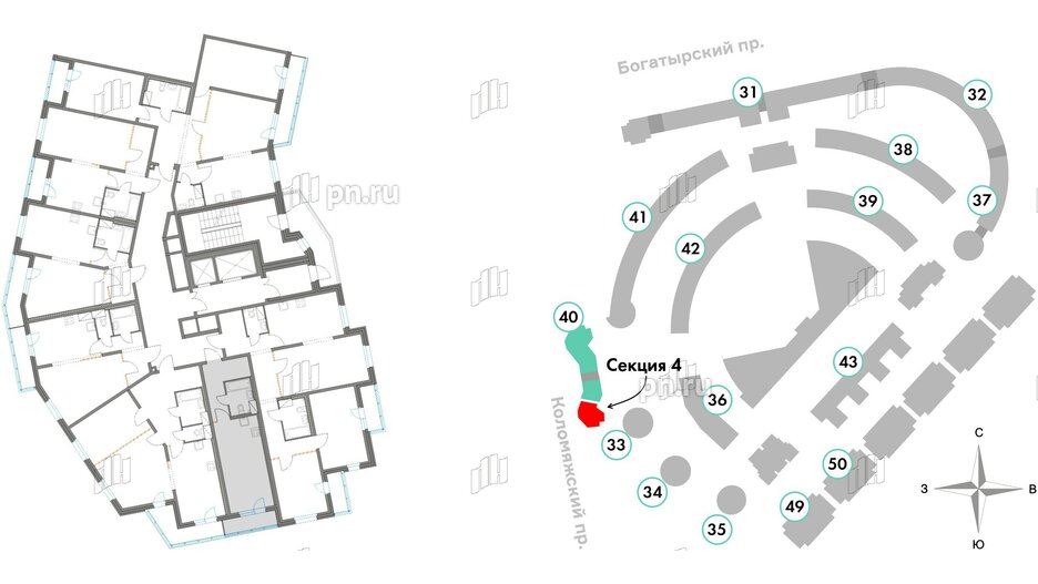 Квартира в ЖК Приморский квартал, студия, 30.92 м², 3 этаж