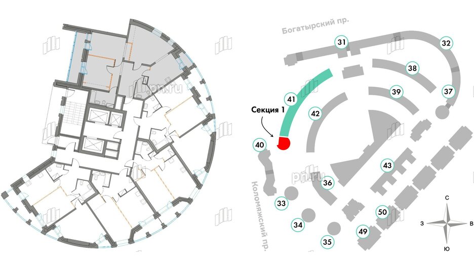 Квартира в ЖК Приморский квартал, 3 комнатная, 85.23 м², 10 этаж