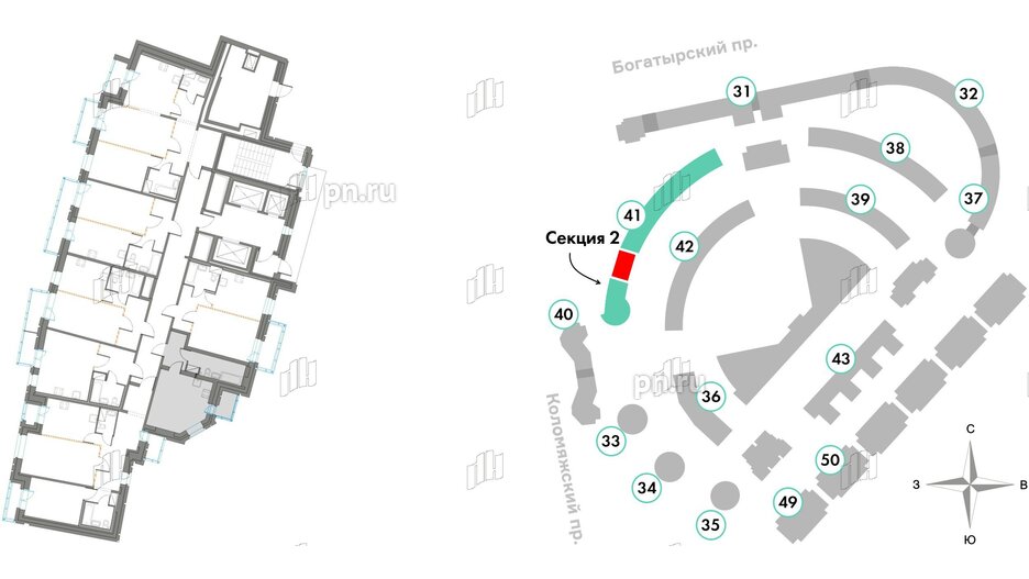 Квартира в ЖК Приморский квартал, студия, 27.99 м², 25 этаж