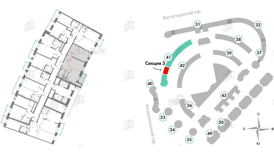 Квартира в ЖК Приморский квартал, 2 комнатная, 65.99 м², 11 этаж