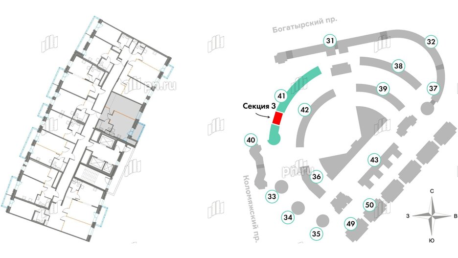 Квартира в ЖК Приморский квартал, 1 комнатная, 44.16 м², 15 этаж