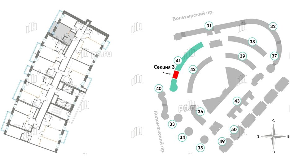 Квартира в ЖК Приморский квартал, студия, 23.91 м², 20 этаж