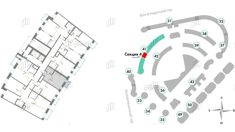 Квартира в ЖК Приморский квартал, студия, 28.38 м², 13 этаж