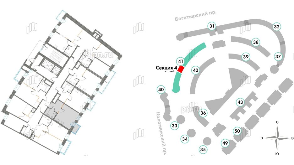 Квартира в ЖК Приморский квартал, студия, 28.73 м², 17 этаж