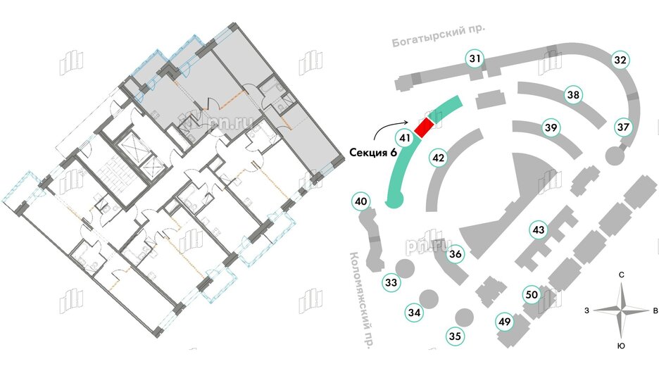 Квартира в ЖК Приморский квартал, 3 комнатная, 84.06 м², 5 этаж