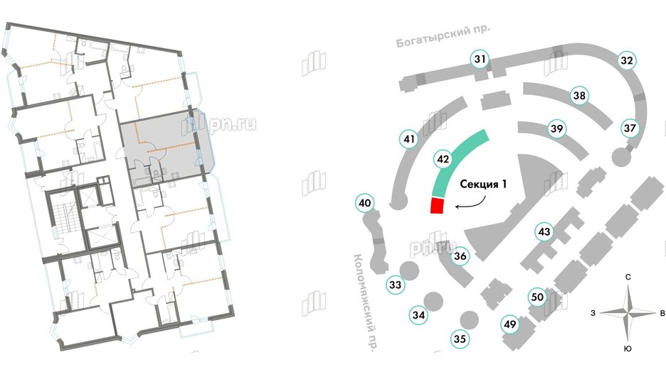 Квартира в ЖК Приморский квартал, 1 комнатная, 38.77 м², 13 этаж