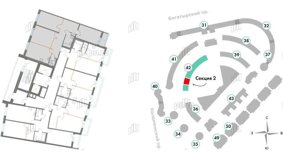 Квартира в ЖК Приморский квартал, 3 комнатная, 84.62 м², 3 этаж